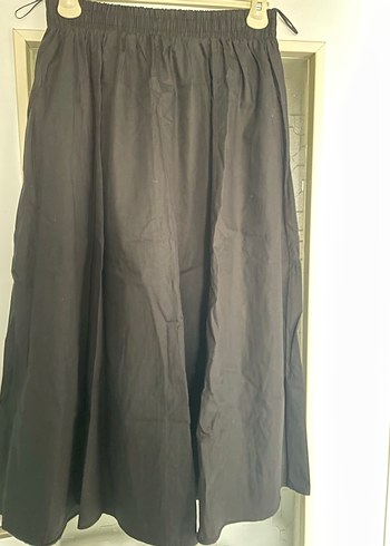 Kadın Siyah Salaş Pamuk Uzun Etek - Görsel 2