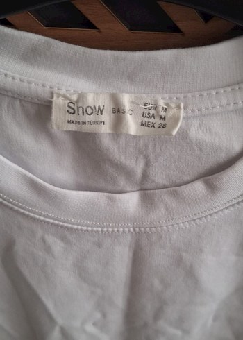 Beyaz Basic Kadın Pamuklu Tişört - Görsel 2