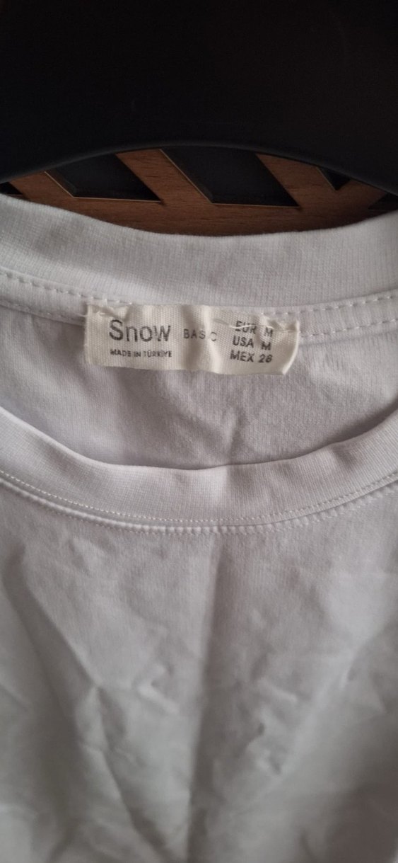 Beyaz Basic Kadın Pamuklu Tişört - Görsel 2