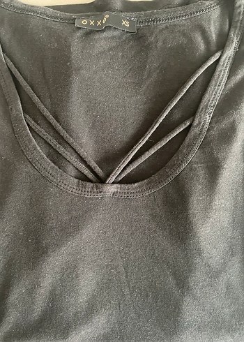 Siyah V Yaka Kısa Kollu Kadın Tişört - Görsel 3