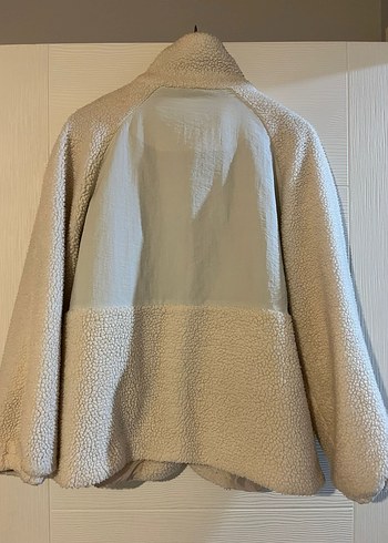 Beyaz Yüksek Yakalı Suni Kürk Kadın Ceket - Görsel 2