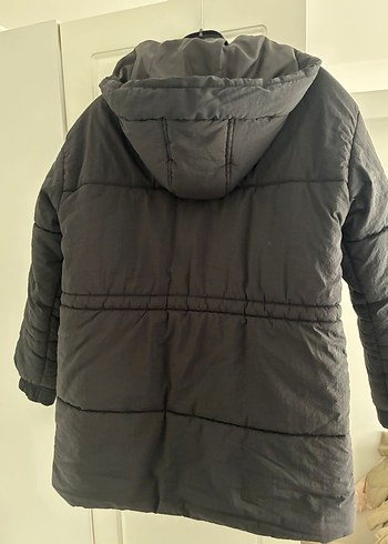 Siyah Düğmeli Midi Kadın Mont - Görsel 2