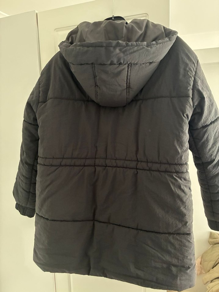 Siyah Düğmeli Midi Kadın Mont - Görsel 2