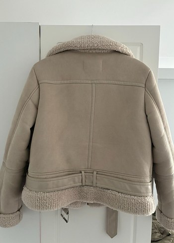 Bej Süet Kürklü Kadın Ceket - Görsel 2