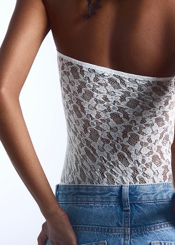 Bershka bershka dantelli straplez body