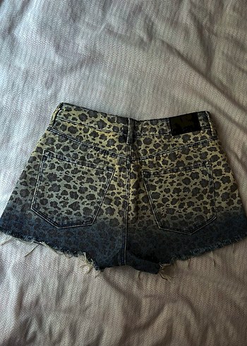 mavi leopar şort - Görsel 2
