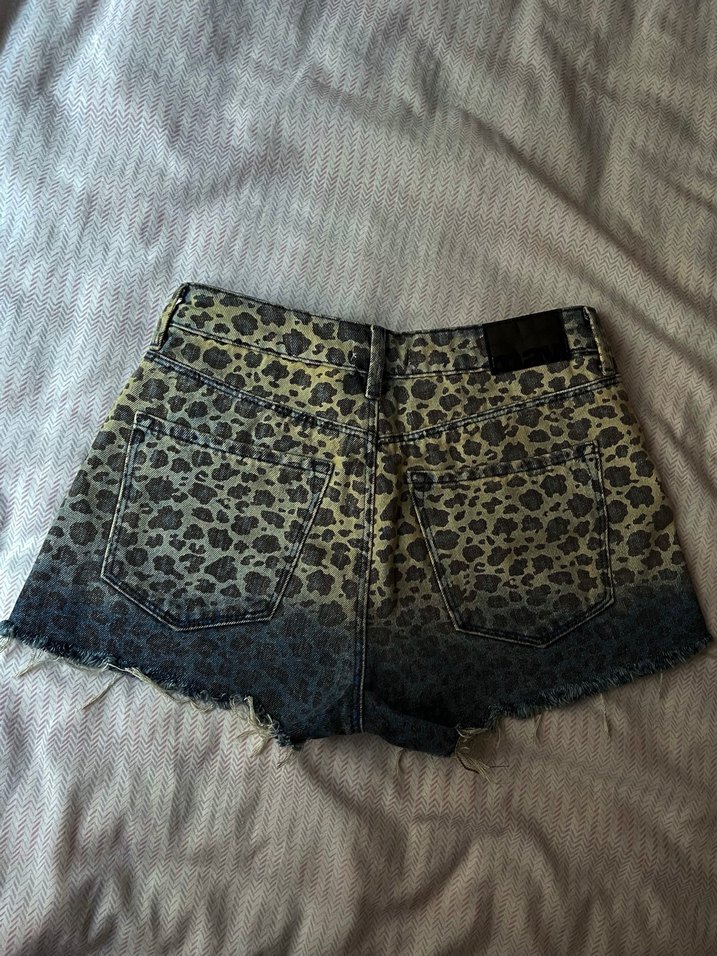 mavi leopar şort - Görsel 2
