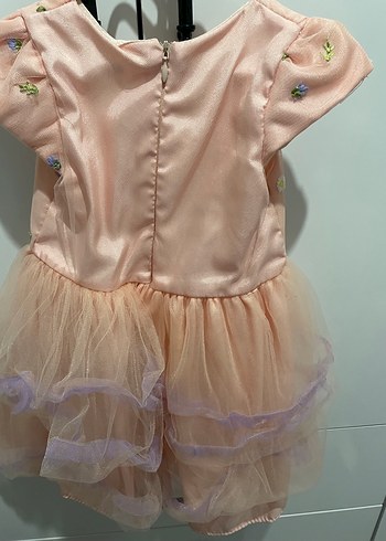 Nakışlı Pembe Kız Çocuk Elbisesi - Görsel 3