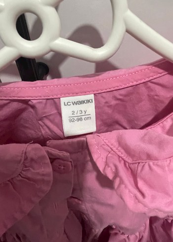 Pembe Kız Çocuk Keten Elbise - Görsel 2