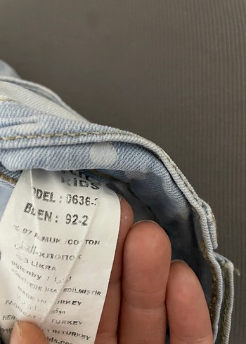 Kız Çocuk Mavi Puantiyeli Denim Şort - Görsel 2