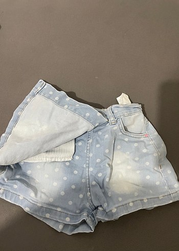 Kız Çocuk Mavi Puantiyeli Denim Şort - Görsel 3