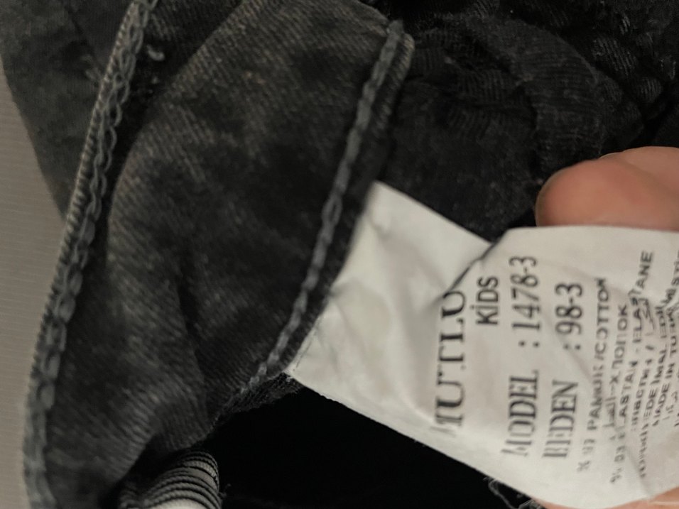 Kız Çocuk Gri Düğmeli Denim Etek - Görsel 2