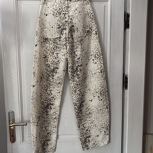 36 Beden Leopar desenli balon fit pantolon
