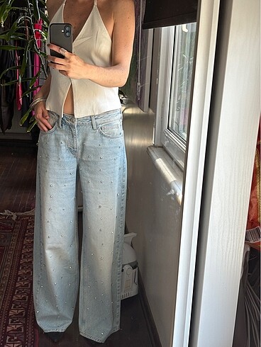 Bershka Kristal taşlı özel tasarım jean