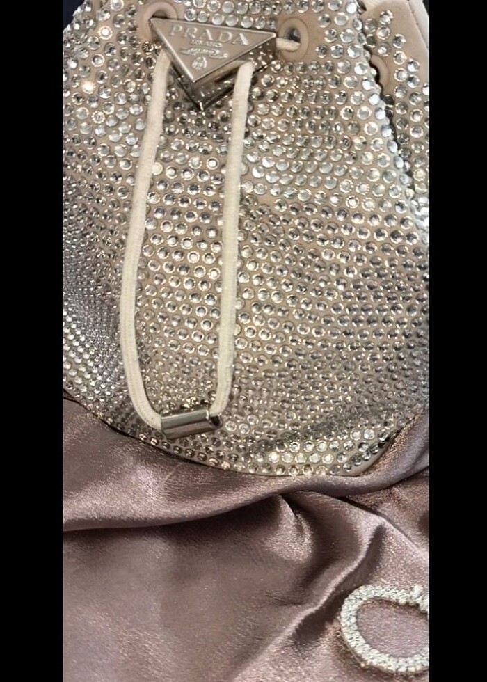Prada taşlı çanta.Prada özel seri torba model .Hiç bir yerde sat - Görsel 3
