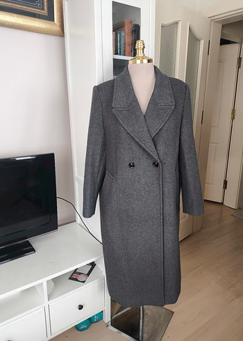 Mango kadın yün Gri Uzun Düğmeli Kaban - Görsel 6