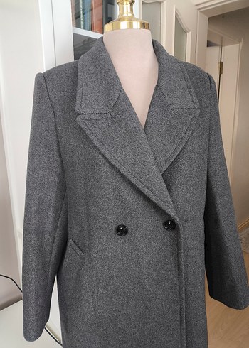 Mango kadın yün Gri Uzun Düğmeli Kaban - Görsel 7