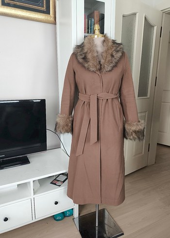 Olcay marka kahverengi Kemerli Kürklü Kaban - Görsel 3