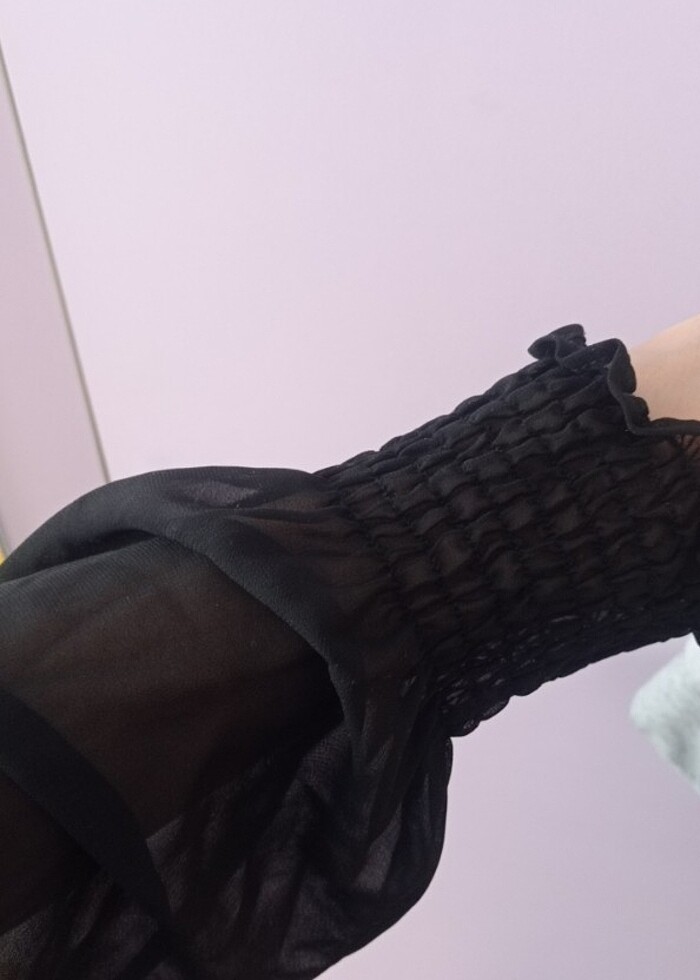 Siyah midi elbise  - Görsel 3