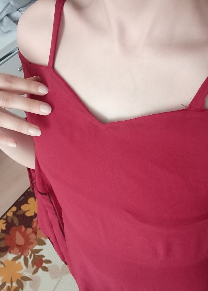 Kırmızı tül elbise - Görsel 3