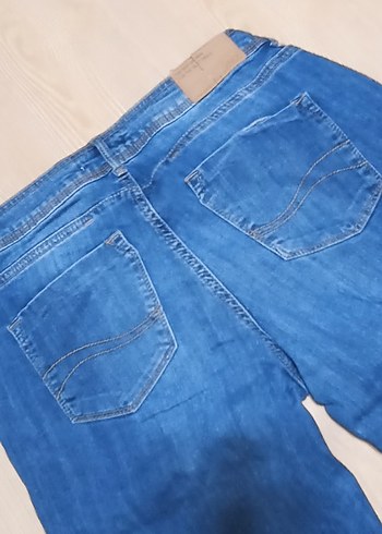 LC Waikiki Kadın Mavi Bol Kesim Midi Kot Pantolon