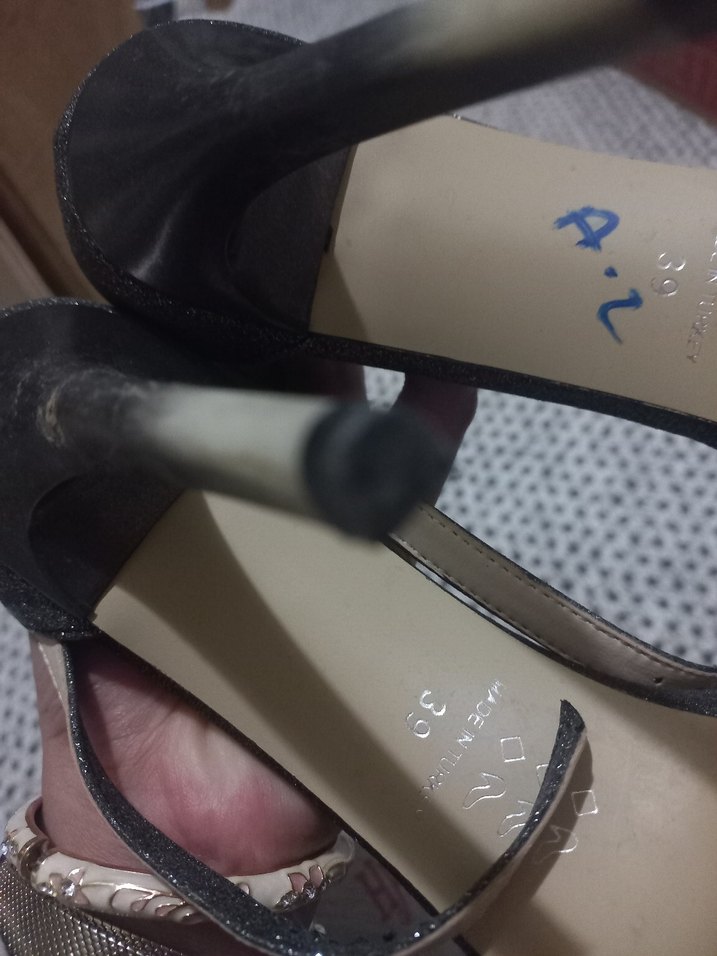 Simli kadın topuklu ayakkabı ince topuk - Görsel 4