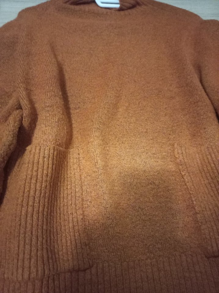 Kadın Kahverengi Triko Bisiklet Yaka Kazak - Görsel 3