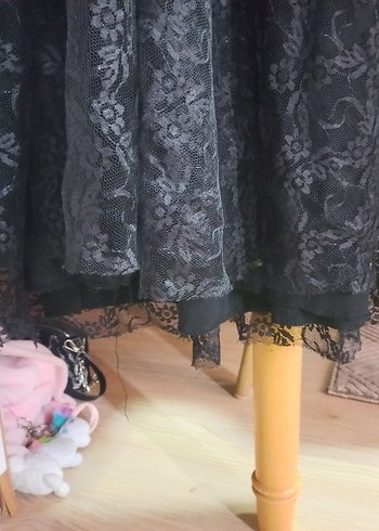 Dantel Detaylı Siyah Nişan Mezuniyet Elbisesi - Görsel 7