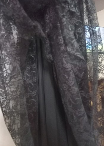 Dantel Detaylı Siyah Nişan Mezuniyet Elbisesi - Görsel 8