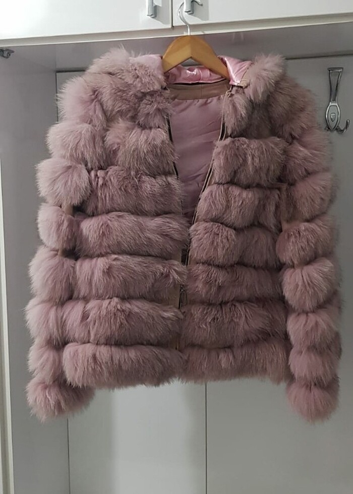 YELEK OLABİLEN VE ŞAPKASI ÇIKAN DERİ KÜRK MONT - Görsel 3