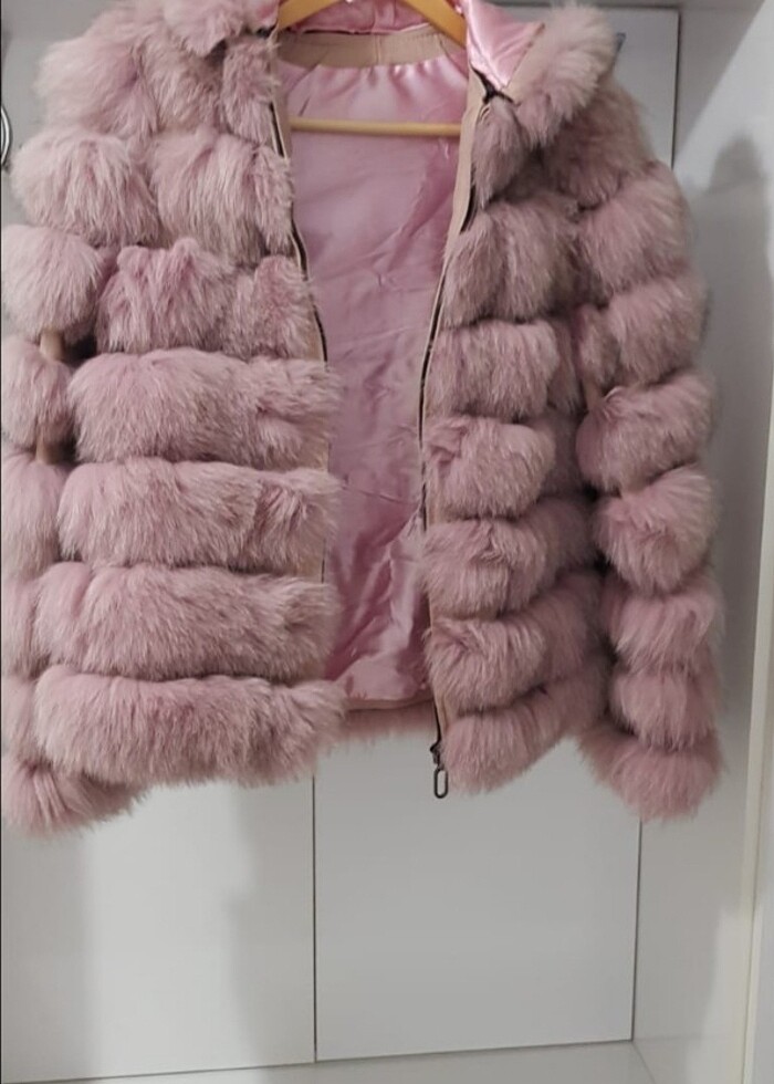 YELEK OLABİLEN VE ŞAPKASI ÇIKAN DERİ KÜRK MONT - Görsel 2