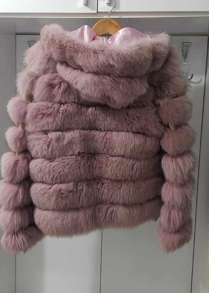 YELEK OLABİLEN VE ŞAPKASI ÇIKAN DERİ KÜRK MONT - Görsel 4