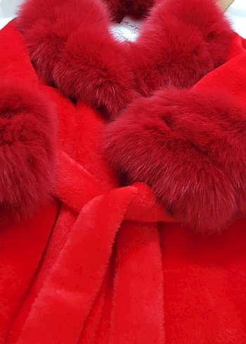 Kırmızı Kadın Kaban - Görsel 5