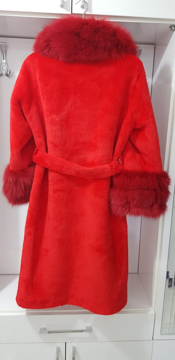 Kırmızı Kadın Kaban - Görsel 3