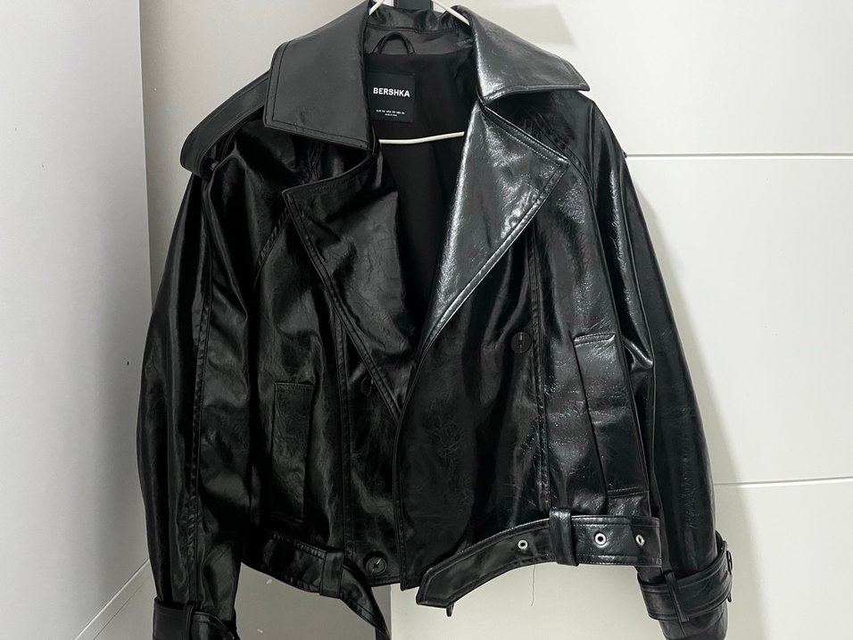 Siyah Deri Kemerli Kadın Ceket - Görsel 4