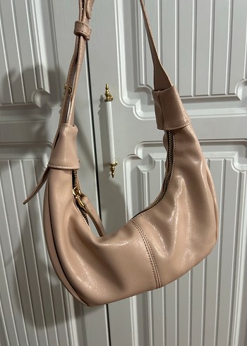 Bej Deri Kadın Omuz Çantası - Görsel 2
