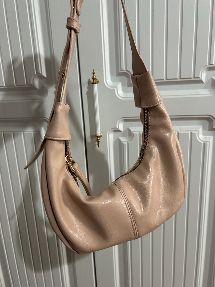 Bej Deri Kadın Omuz Çantası - Görsel 2