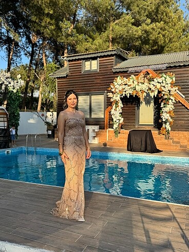 Taşlı ithal abiye