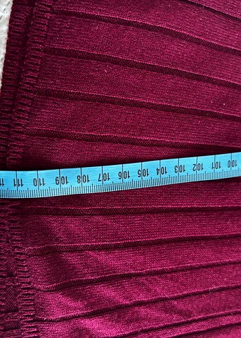 Bordo İnce Triko Midi Elbise - Görsel 4