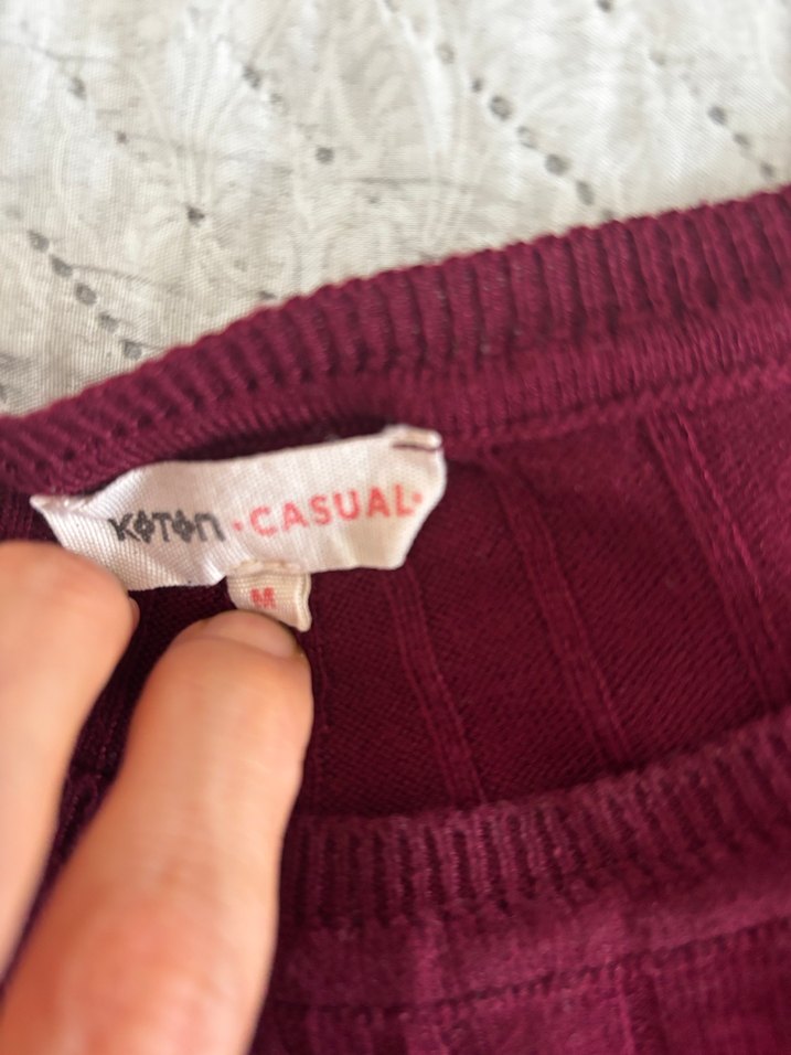 Bordo İnce Triko Midi Elbise - Görsel 3