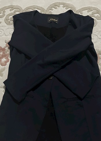 Diğer Lacivert uzun Kollu Düğmeli Blazer Ceket