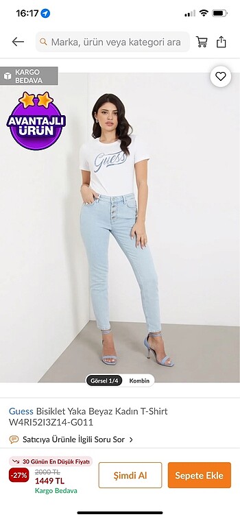 Guess Gurss sıfır s m l beden mevcut