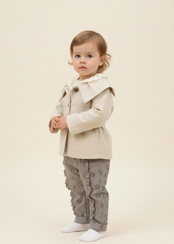 Üçlü kız bebek takımı trençkot - Görsel 2