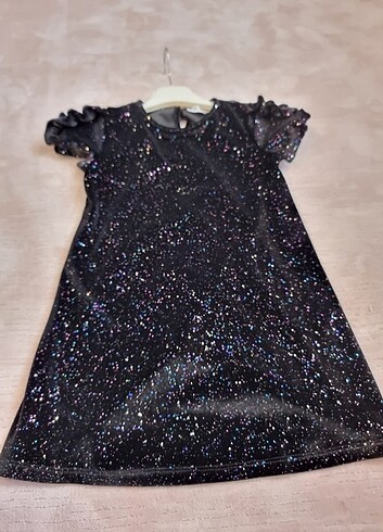 KOTON siyah simli 5 6 yaş elbise, 110 116 cm