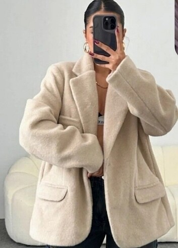 kadın oversize kaşe blazer ceket