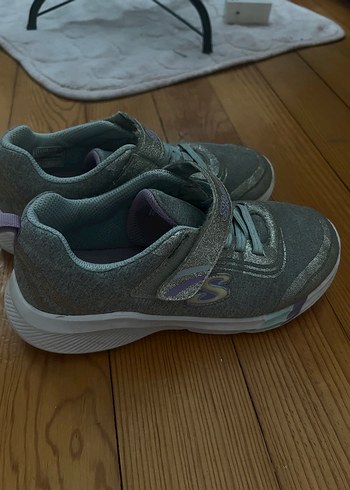 SATILDI!!!Kız Çocuk Gri Skechers Spor Ayakkabı - Görsel 3