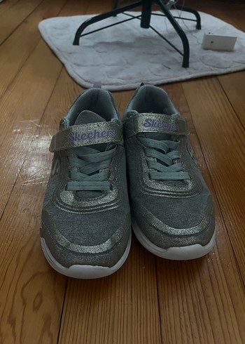 SATILDI!!!Kız Çocuk Gri Skechers Spor Ayakkabı - Görsel 2