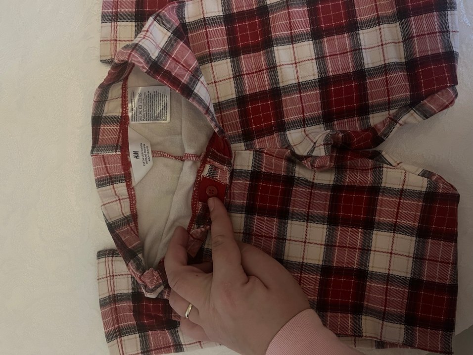 Bordo Ekose tayt H&M - Görsel 3