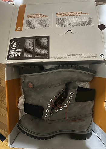 Gri Renk Nubuk Deri Timberland Orijinal Erkek 44 No Bot - Görsel 8