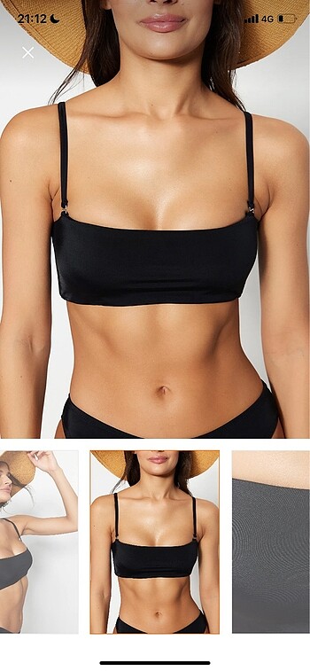 36 Beden siyah Renk Bikini üstü